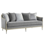 Fernando - Sofa With 5 Pillows - Gray Chenille & Champagne - R&R Furniture Gallery (Fountain Valley, CA)