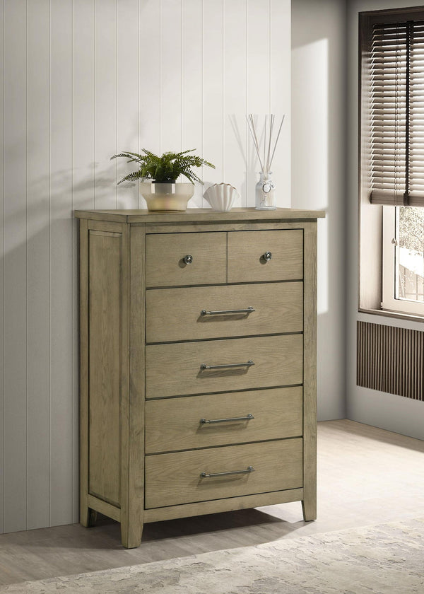 Hazlewood 5-drawer Bedroom Chest of Drawers Vineyard Oak