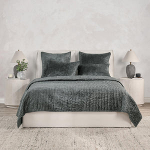 Bari - Velvet Quilt - Bay Green