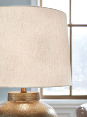 Madney - Metal Table Lamp - Antique Gold Finish - R&R Furniture Gallery (Fountain Valley, CA)