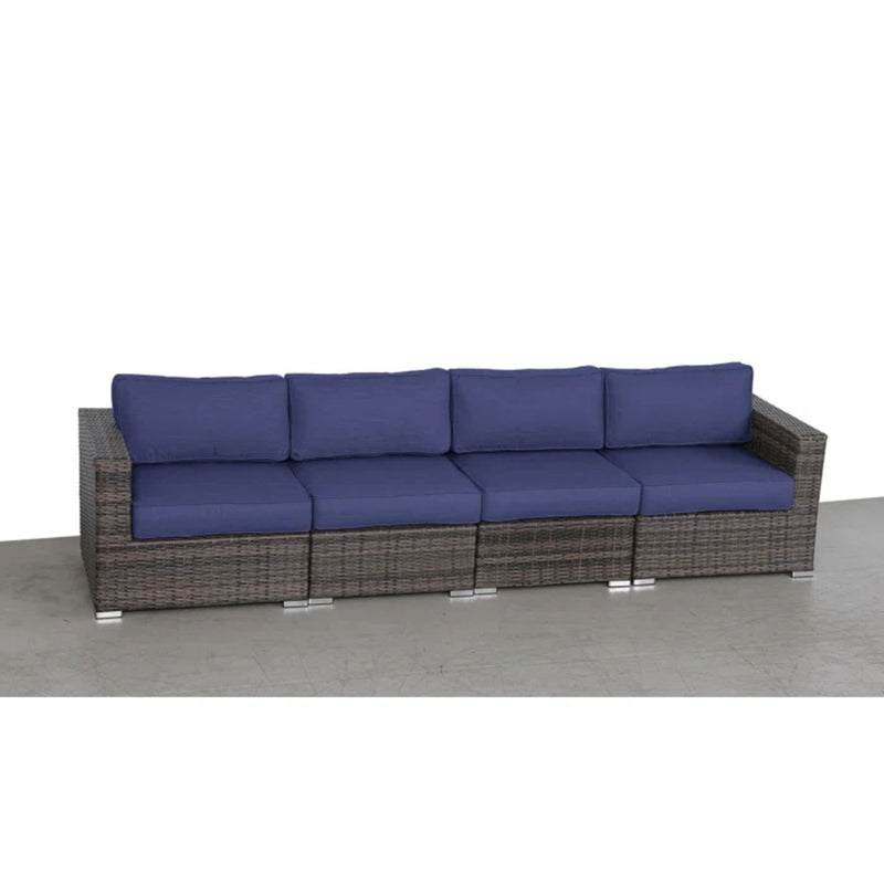 Luxurious Wicker Patio Sectional With Weather Resistant Sunbrella Cushions - R&R Furniture Gallery (Fountain Valley, CA)