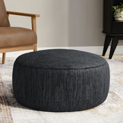 Fredrik - Round Pouf - Black - R&R Furniture Gallery (Fountain Valley, CA)