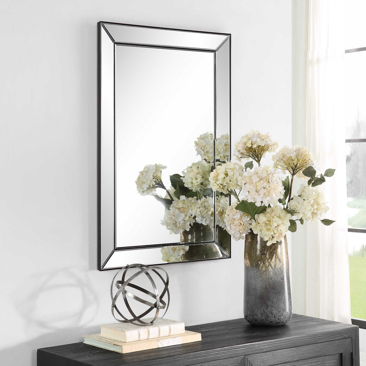 Elegant Rectangular Mirror - Dark Bronze