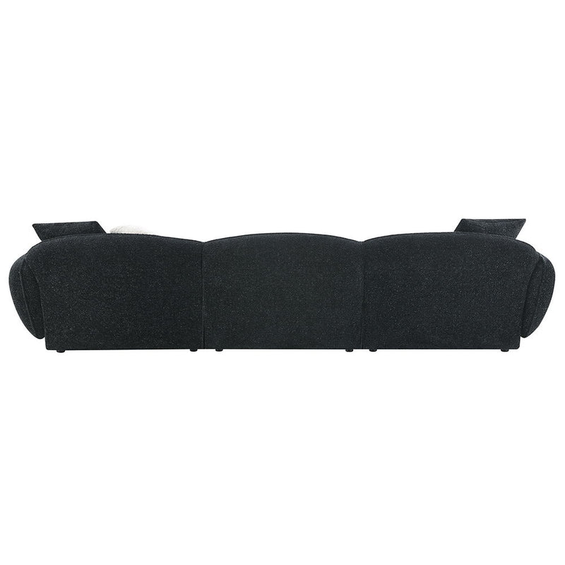 Lucifer - Sectional Sofa With 3 Pillows - Black Shimmer Chenille - R&R Furniture Gallery (Fountain Valley, CA)