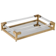 Gold mirrored tray by Uttermost featuring a sleek, reflective surface and elegant gold finish, perfect for decorative use.