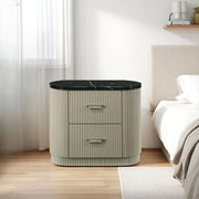 Travonte - Nightstand - Gray / Beige - R&R Furniture Gallery (Fountain Valley, CA)