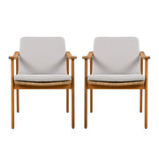 Noble House outdoor dining chairs set of 2 with metal frames and woven seats, perfect for patio or garden dining spaces.