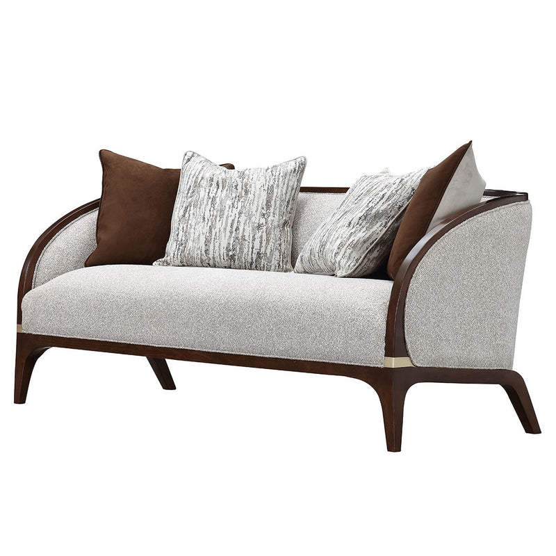 Houston - Loveseat - Pebble / Walnut - R&R Furniture Gallery (Fountain Valley, CA)