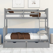 DreamHaus bunk bed with ladders and two storage drawers, featuring a sturdy frame and space-saving design for kids' bedroom.