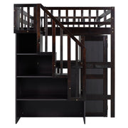 Loft Bed With Stairs, Bookshelf, Drawers, Desk & Wardrobe, Space Saving Multifunctional Furniture - R&R Furniture Gallery (Fountain Valley, CA)