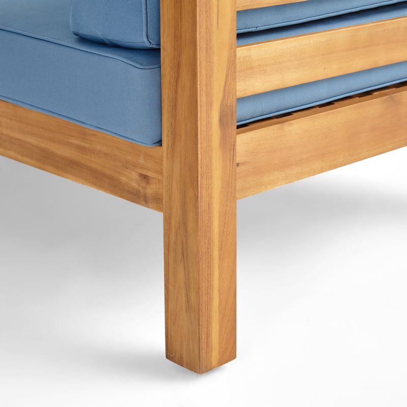 Outdoor Acacia Wood Patio Chair With Fabric Cushion - R&R Furniture Gallery (Fountain Valley, CA)