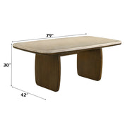 Kasha - Dining Table With Marble Top Top - Vintage Oak - R&R Furniture Gallery (Fountain Valley, CA)