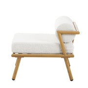 La Fiora - Outdoor Patio Iron Club Chair (Set of 2) - Off White / Teak - R&R Furniture Gallery (Fountain Valley, CA)