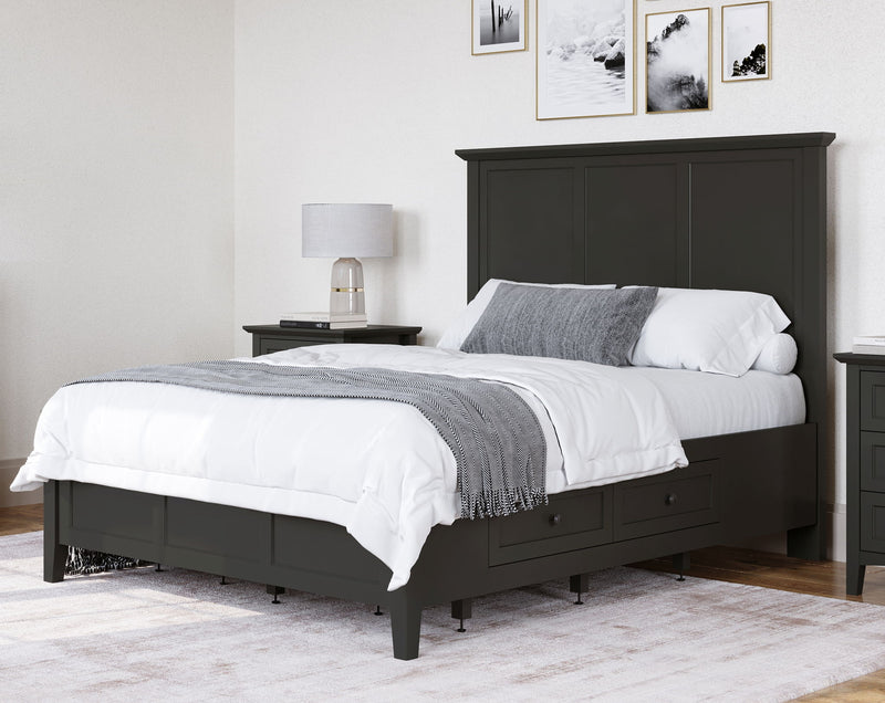 Grace Full-size Four Drawer Platform Storage Bed in Raven Black