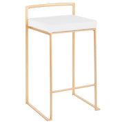 Set of two Lumi Source Fuji contemporary glam counter stools with sleek design and cushioned seats.