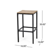 Set of two Noble House outdoor bar stools with slat design and metal frames, perfect for outdoor patio seating.