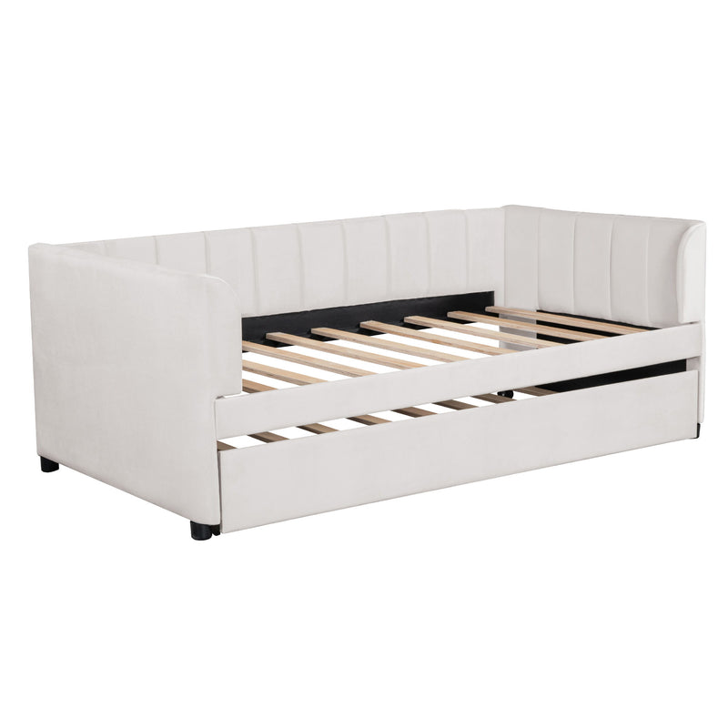 Upholstered Daybed With Ergonomic Design Backrest - R&R Furniture Gallery (Fountain Valley, CA)
