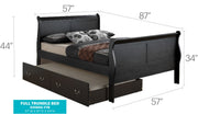 Elegant Glory Furniture trundle bed with classic design, featuring a wooden frame and a pull-out mattress for extra sleeping space.