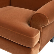 Jennifer Taylor Home Alana Lawson Accent Arm Chair with Casters, stylish arm chair with wood legs and fabric upholstery.