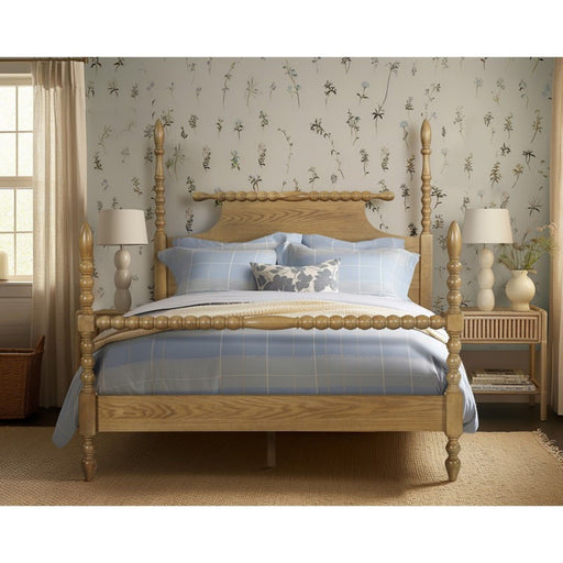 Queen Bed Turned Legs - Natural - R&R Furniture Gallery (Fountain Valley, CA)