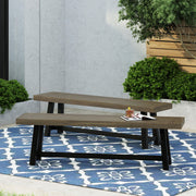 Noble House Cloud outdoor bench with acacia wood frame and slat panel design, ideal for garden or patio seating.