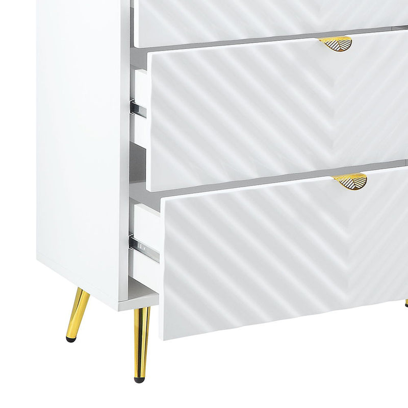 Gaines - 55" Dresser - White High Gloss - R&R Furniture Gallery (Fountain Valley, CA)