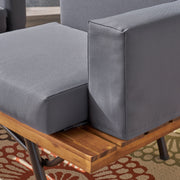 Outdoor Sofa With Cushions And Iron Legs - Dark Gray - R&R Furniture Gallery (Fountain Valley, CA)