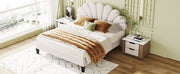 Upholstered Platform Bed With Flower Pattern Headboard - R&R Furniture Gallery (Fountain Valley, CA)