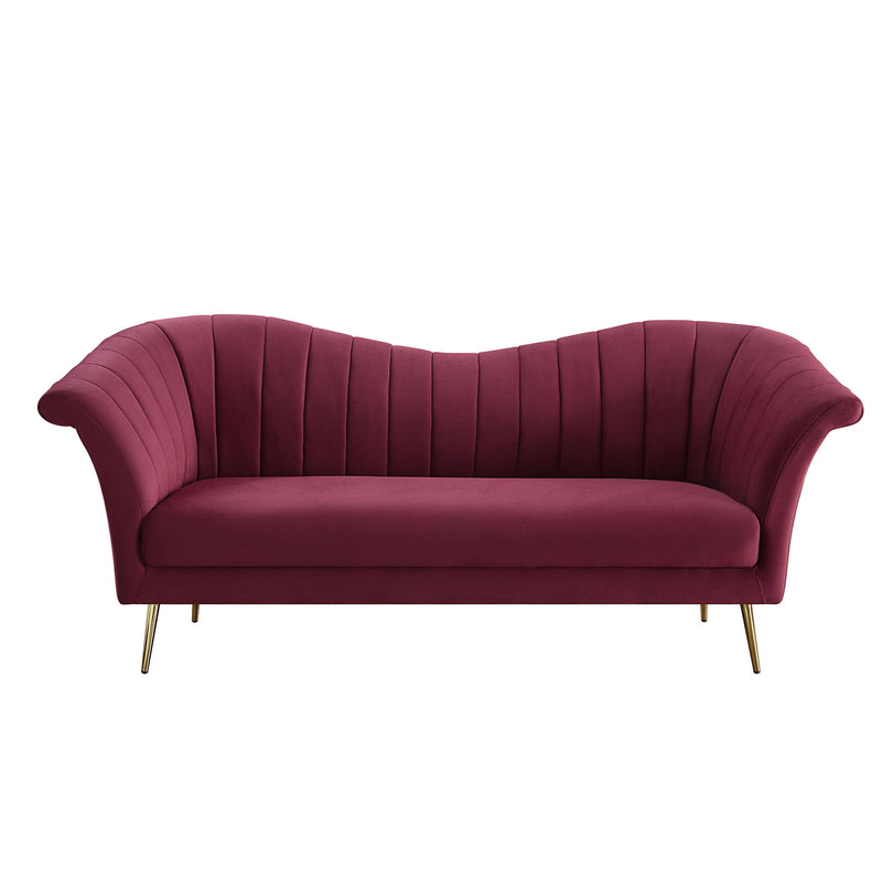 Callista - Sofa - Red Velvet - R&R Furniture Gallery (Fountain Valley, CA)