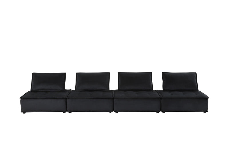 Anna soft modular sofa by Lilola Home, showcasing plush upholstered sections with soft cushions and modern stationary design.