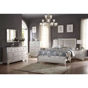 ACME Voeville II upholstered bed with padded headboard, featuring a stylish and comfortable design for modern bedrooms.