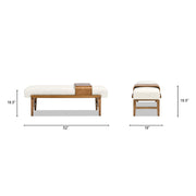 Billie - Modern Telephone Bench With Sliding Shelf - Ivory White - R&R Furniture Gallery (Fountain Valley, CA)