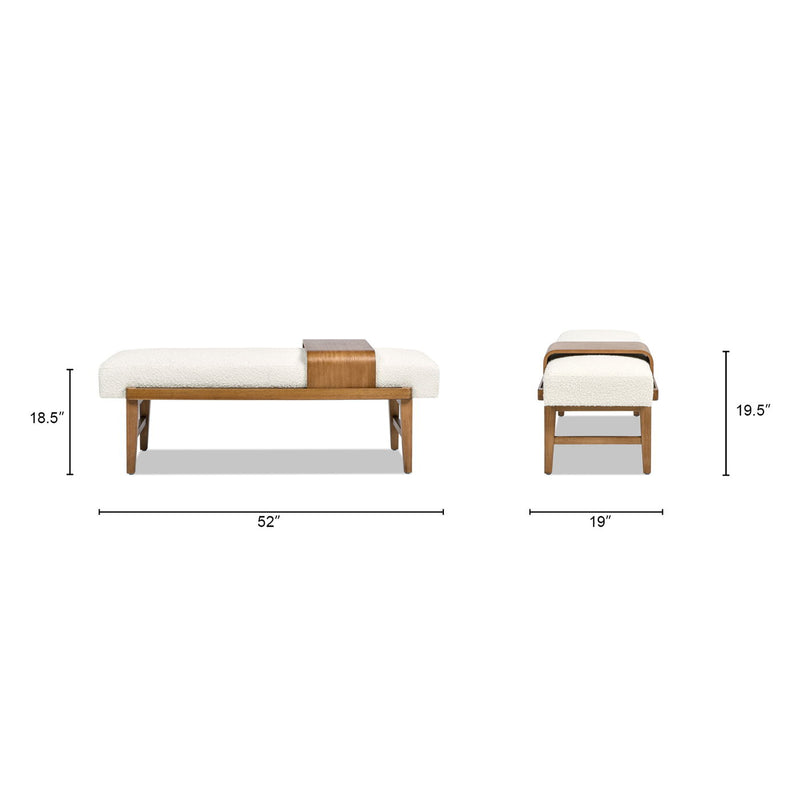Billie - Modern Telephone Bench With Sliding Shelf - Ivory White - R&R Furniture Gallery (Fountain Valley, CA)