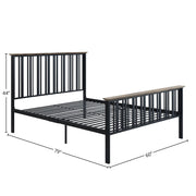 Zudora - Full Bed - Antique Oak & Black - R&R Furniture Gallery (Fountain Valley, CA)
