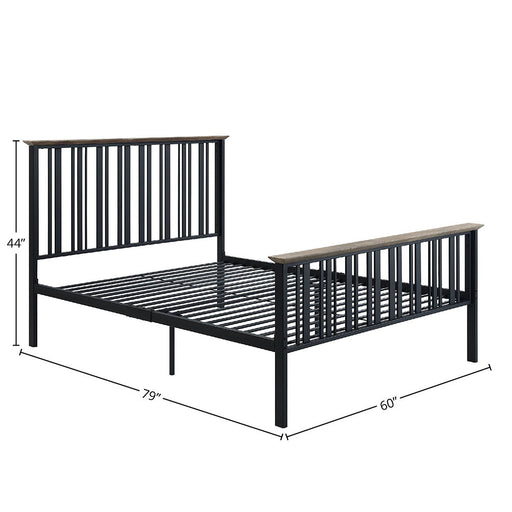 Zudora - Full Bed - Antique Oak & Black - R&R Furniture Gallery (Fountain Valley, CA)