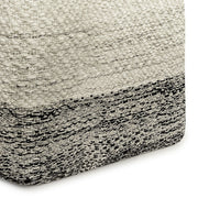 Macie - Square Woven Outdoor / Indoor Pouf - Gray / White - R&R Furniture Gallery (Fountain Valley, CA)