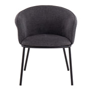 Lumi Source Ashland contemporary side chair with black and charcoal fabric upholstery and sleek modern design.