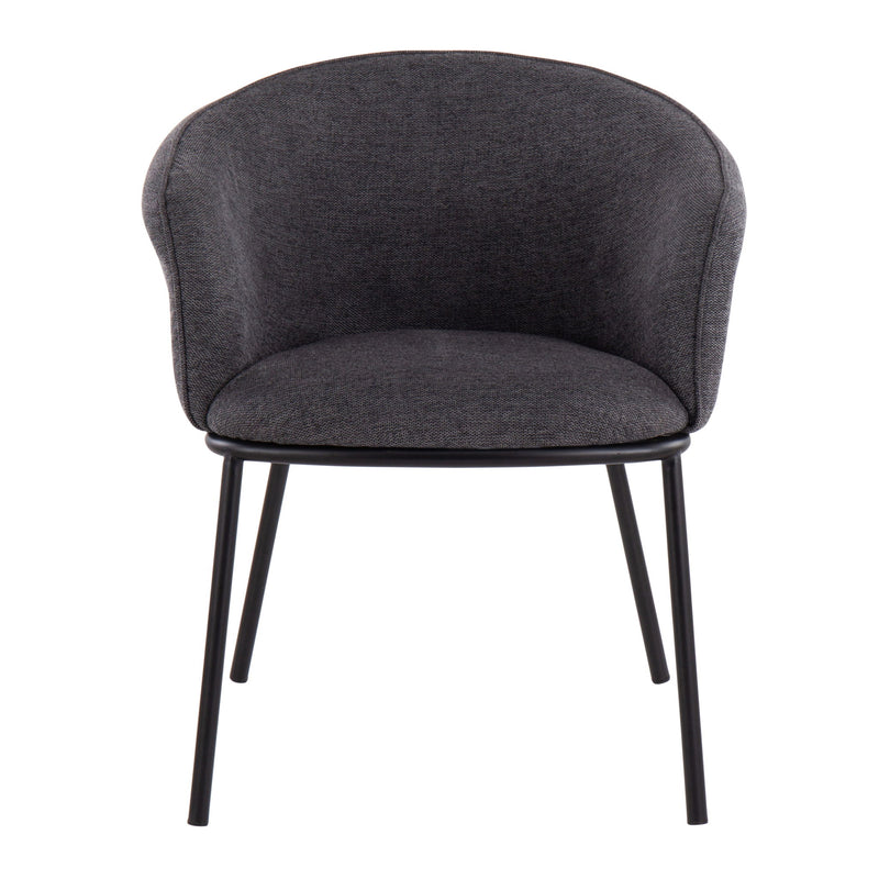 Lumi Source Ashland contemporary side chair with black and charcoal fabric upholstery and sleek modern design.