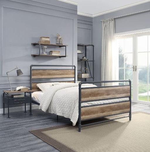 Brantley - Full Bed - Antique Oak & Sandy Gray - R&R Furniture Gallery (Fountain Valley, CA)