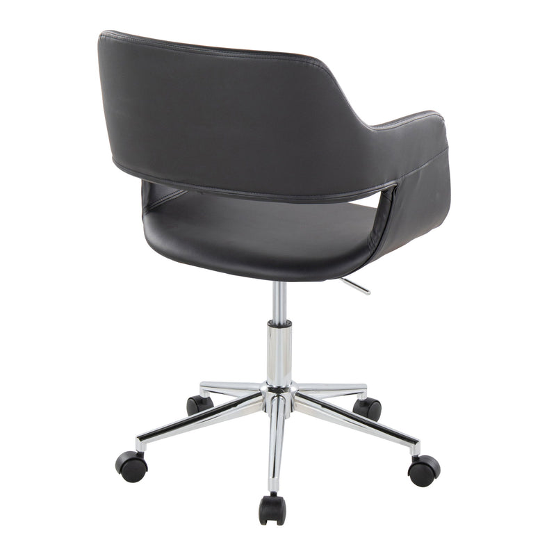 Lumi Source Margarite contemporary office task chair with black mesh back and cushioned seat on five-wheel base for desk use.