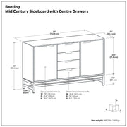 Banting Sideboard with Centre Drawers — Modern Industrial Storage Cabinet in Oak or Walnut - R&R Furniture Gallery (Fountain Valley, CA)