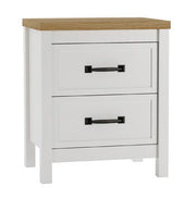 Kerisden - Two Drawer Night Stand - White / Brown - R&R Furniture Gallery (Fountain Valley, CA)
