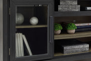 Foyland - XL TV Stand w/Fireplace Option - Black / Brown - R&R Furniture Gallery (Fountain Valley, CA)