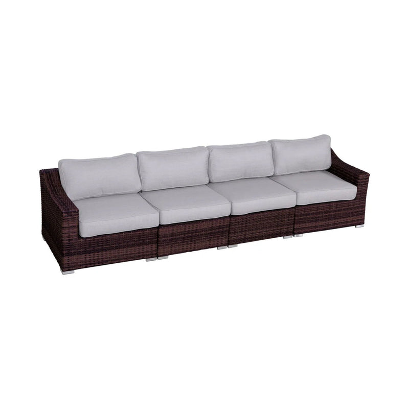 Contemporary Outdoor Rattan Wicker Sectional Seating Group With Cushions - R&R Furniture Gallery (Fountain Valley, CA)