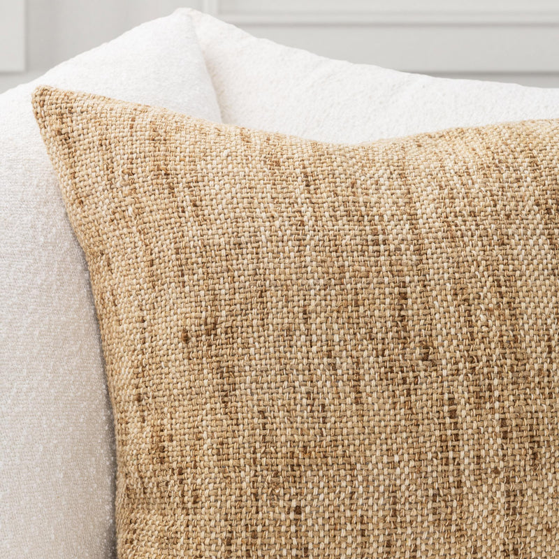 Classic Home Mecca 22x22 inch natural accent pillow with textured fabric, perfect for stylish home decor.