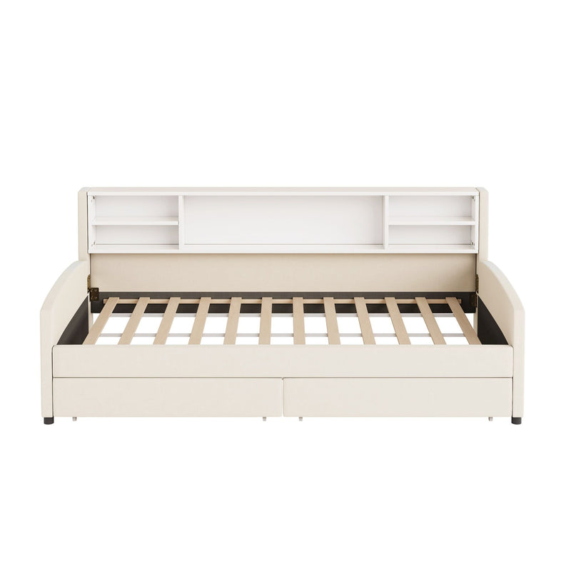 Luxurious Upholstered Platform Bed With Storage Drawers - R&R Furniture Gallery (Fountain Valley, CA)