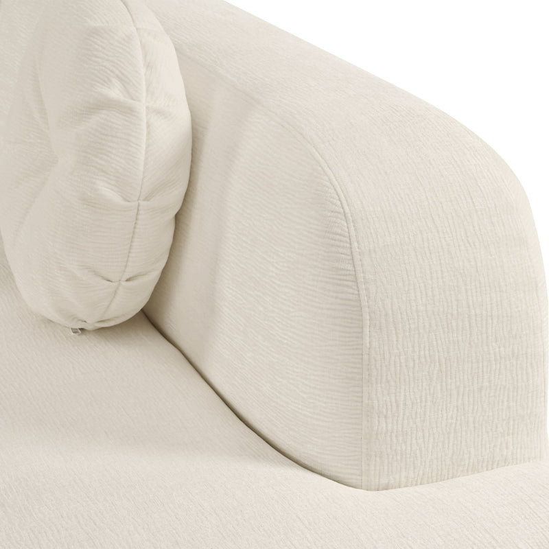 Extra Large Sectional Sofa Soft Fabric Upholstery, Elegant Curved Design With 3 Round Cushions, High - Resilience Foam For Ultimate Comfort - Beige - R&R Furniture Gallery (Fountain Valley, CA)