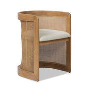 Lilith - Curved Upholstered Dining Chair, Stain Resistant High - White Pepper - R&R Furniture Gallery (Fountain Valley, CA)