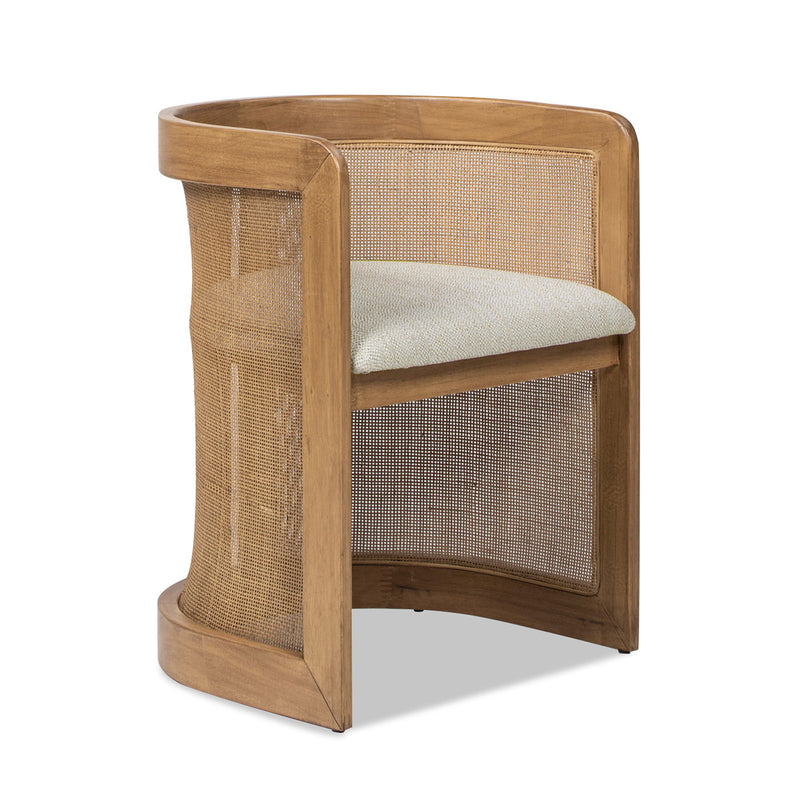 Lilith - Curved Upholstered Dining Chair, Stain Resistant High - White Pepper - R&R Furniture Gallery (Fountain Valley, CA)