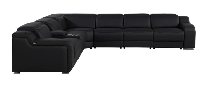 1116 - 7-Piece L-Shaped Sectional Sofa In With 3 Power Recliners & Power Headrests